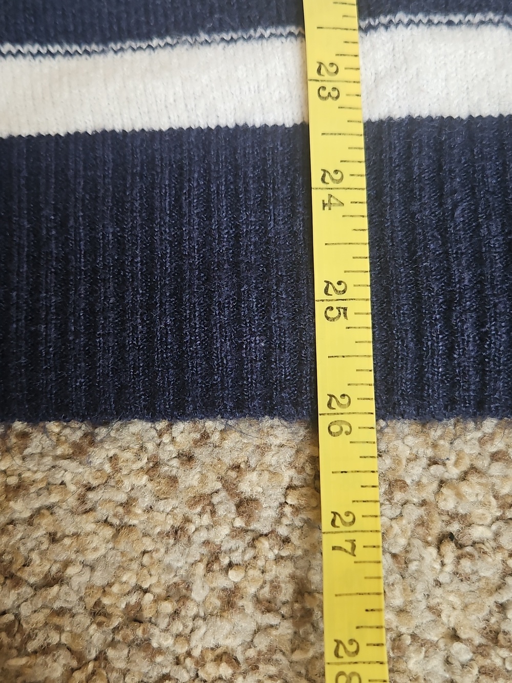 Abercrombie & Fitch Navy and White Striped Crewneck Sweater - Picture 5 of 6